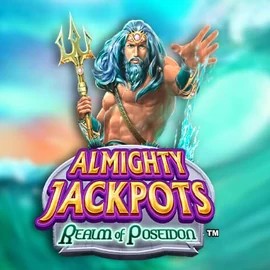 Almighty Jackpots – Realm of Poseidon slot logo by Novomatic at Magicspins Casino